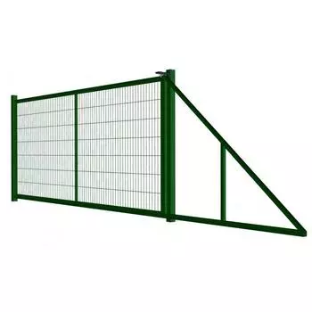Ворота откатные, сетка, 4 1,8 м, с проушиной, зелёные