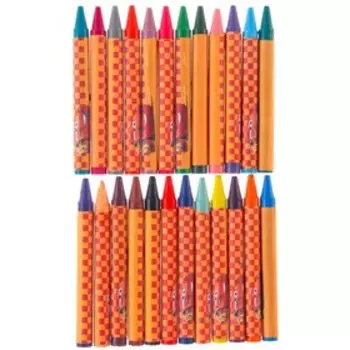Восковые карандаши, набор 24 цвета , Тачки