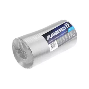 Воздуховод гофрированный "РВС", d=110 мм, раздвижной до 1.5 м, алюминиевый