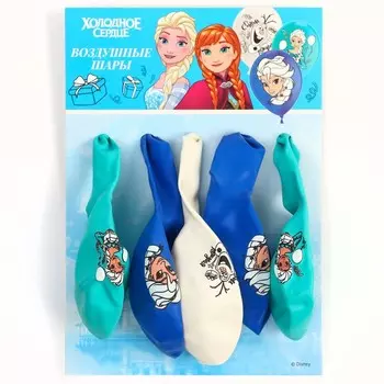 Шар воздушный «Анна и Эльза»,12 дюйм, латексный, 5 штук, Холодное сердце
