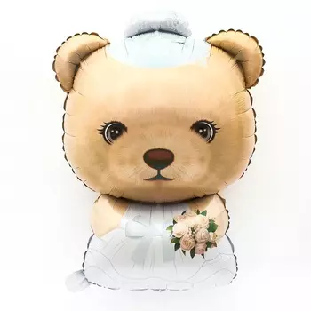 Воздушный шар фольгированный 32" «Мишка в платье», фигура