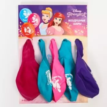 Воздушные шары, набор "Принцессы Happy Birthday", Disney (набор 5 шт)