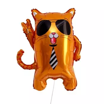 Воздушный шар фольгированный 24" «Кот в очках», фигура