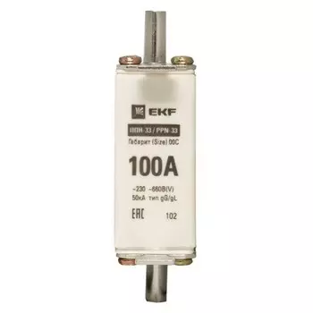 Вставка плавкая ППН-33 100/100А габарит 00С PROxima EKF fus-33/100