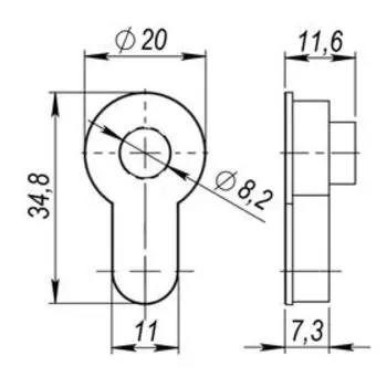 Вставка под шток для CYLINDER SC-14, цвет матовый хром