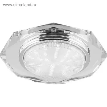 Встраиваемый светильник 4020-2, 11W, GX53, цвет прозрачный, d=90мм