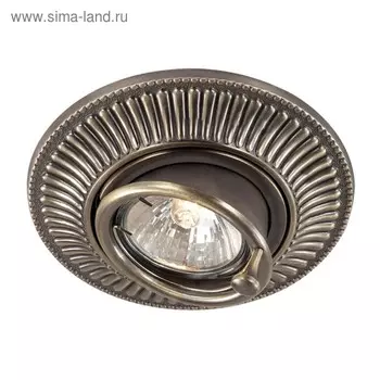 Встраиваемый светильник Novotech, 50 Вт, GX5,3, 12 В, 100x100 мм, d=100 мм, цвет бронзовый