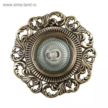 Встраиваемый светильник Novotech, 50 Вт, GX5,3, 12 В, 110x110 мм, d=70 мм, цвет бронзовый