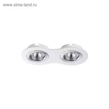 Встраиваемый светильник Novotech, 50 Вт, GX5,3, 12 В, 175x80 мм, d=75 мм, белый