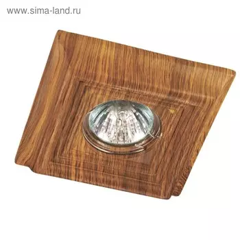 Встраиваемый светильник Novotech, 50 Вт, GX5,3, 12 В, 65x65 мм, d=65 мм, бежевый