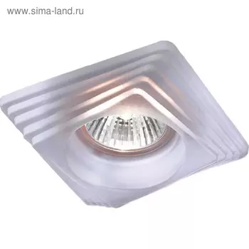 Встраиваемый светильник Novotech, 50 Вт, GX5,3, 12 В, 72x72 мм, d=72 мм, белый