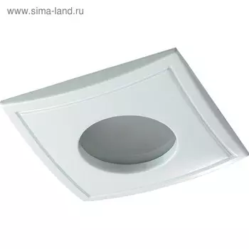 Встраиваемый светильник Novotech, 50 Вт, GX5,3, 12 В, 74x74 мм, d=74 мм, белый