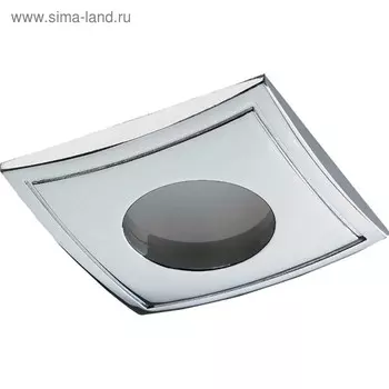 Встраиваемый светильник Novotech, 50 Вт, GX5,3, 12 В, 74x74 мм, d=74 мм, цвет хром