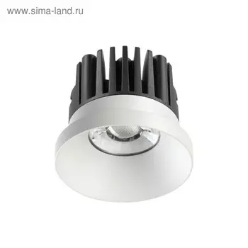 Встраиваемый светильник светодиодный Novotech, 10 Вт, 220 В, 70x70 мм, d=70 мм, белый