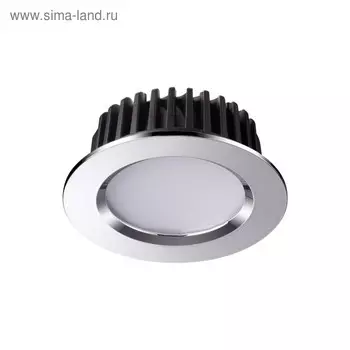Встраиваемый светильник светодиодный Novotech, 10 Вт, 220 В, 95x95 мм, d=95 мм, цвет хром