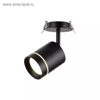 Встраиваемый светильник светодиодный Novotech, 9 Вт, 220 В, 80x80 мм, d=80 мм, черный