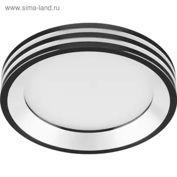 Встраиваемый светодиодный светильник AL612, 7W, 560 Lm, 4000К, черный, d=80мм