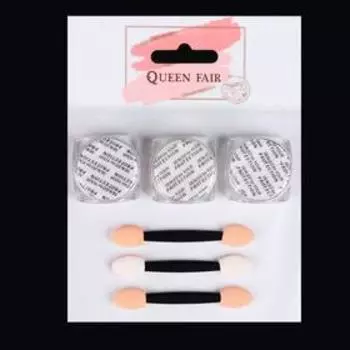 Втирки-нити для ногтей, 3 баночки, с аппликаторами, цвет золотистый/серебристый/красный