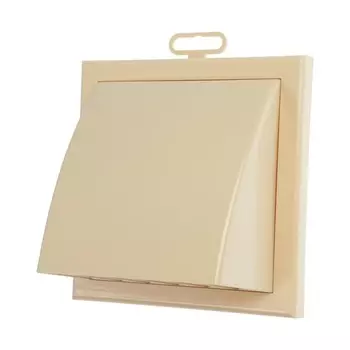 Выход стенной ZEIN, 155х155 мм, с фланцем d=100/125/55х110 мм, с обр. клапаном, слон. кость