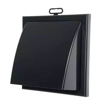 Выход стенной ZEIN, 190х190 мм, с фланцем d=125/150/60х120 мм, с обратным клапаном, графит