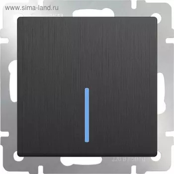 Выкл. Одноклав. проходной с подсветкой WL04-SW-1G-2W-LED цвет графит рифленый, материал пл. 493656
