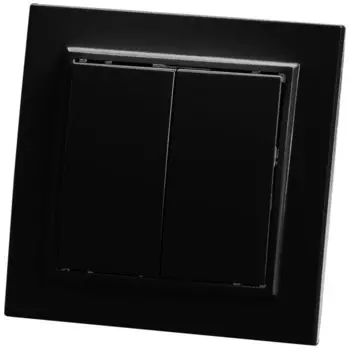 Выключатель 2-клавишный, 250V, 10А, STEKKER серия Эрна, PSW10-9004-03, черный