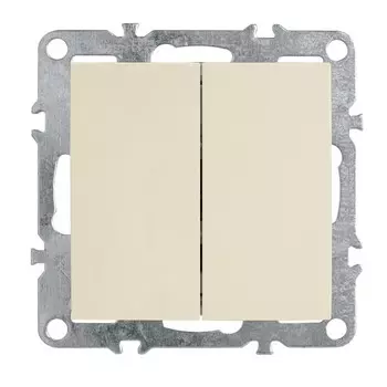 Выключатель STEKKER серия Эрна, 2 клавиши, PSW10-9104-02, слоновая кость