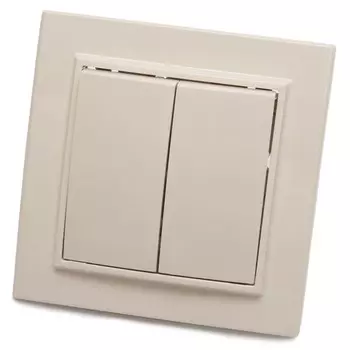 Выключатель 2-клавишный, STEKKER серия Эрна, PSW10-9004-02, слоновая кость