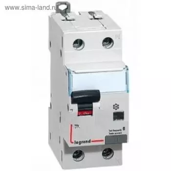 Выключатель авт. диф. тока Legrand, 1п+N, 2 мод., C 20А 30мА, тип AC 6/10кА DX3, 411003