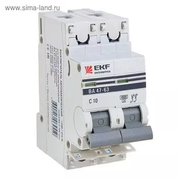 Выключатель автоматический EKF PROxima, 2п, модульный, 10 А