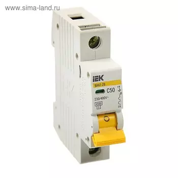 Выключатель автоматический IEK, ВА47-29, 1п, 50 А, 4,5 кА, характеристика С, MVA20-1-050-C 374253