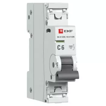Выключатель автоматический модульный 1п C 6А 6кА ВА 47-63N PROxima EKF M636106C