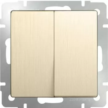 Выключатель двухклавишный проходной WL10-SW-2G-2W, цвет шампань