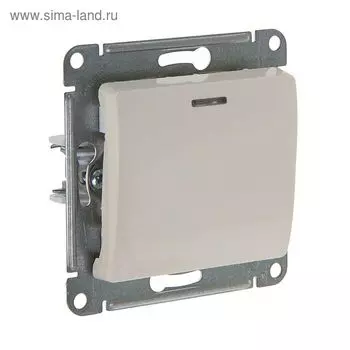 Выключатель "Glossa" SchE GSL000213, 10 А, 1 клавиша, скрытый, с подсветкой, цвет бежевый