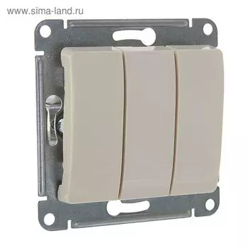Выключатель "Glossa" SchE GSL000231, 10 А, 3 клавиши, скрытый, цвет бежевый