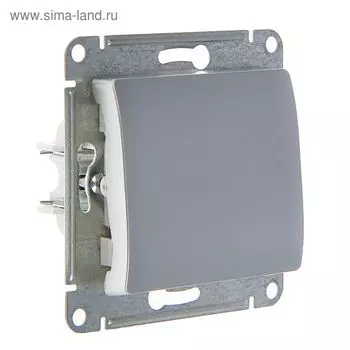 Выключатель "Glossa" SchE GSL000311, 10 А, 1 клавиша, скрытый, цвет алюминий