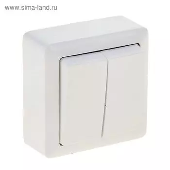 Выключатель "Хит" SchE VA56-232-B, 6 А, 2 клавиши, наружный, цвет белый