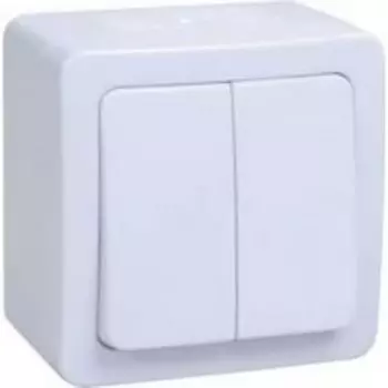 Выключатель IEK "ГЕРМЕС PLUS" EVMP20-K01-10-54-EC, 2 кл., ОП, 10А, IP54, бел., ВС20-2-0-ГПБ 259030