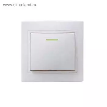 Выключатель IEK "КВАРТА" EVK11-K01-10-DM, 1 кл., СП, индик., 10А, IP20, бел., ВС10-1-1-КБ