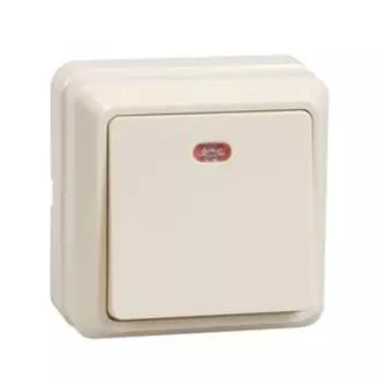 Выключатель IEK "ОКТАВА" EVO11-K33-10-DC, 1 кл., ОП, индик., 10А, IP20, крем., ВС20-1-1-Окм 259029