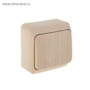 Выключатель "Этюд" BA10-001D, 10 А, 1 клавиша, наружный, цвет сосна