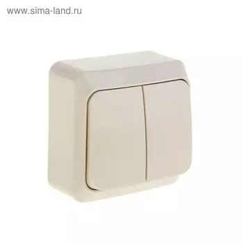 Выключатель "Этюд" SchE BA10-002K, 2 клавиши, наружный, цвет кремовый
