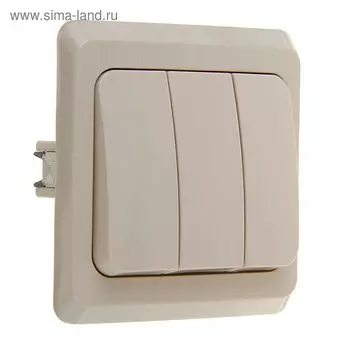 Выключатель "Этюд" SchE BC10-003K, 3 клавиши, цвет кремовый