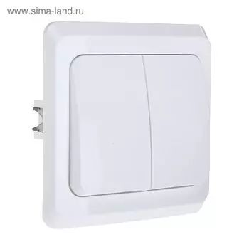 Выключатель "Этюд" SchE BC10-006B, 2 клавиши, с подсветкой, белый