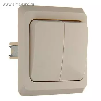 Выключатель "Этюд" SchE BC10-006K, 2 клавиши, с подсветкой, цвет кремовый