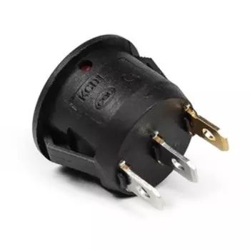 Выключатель 1 клавишный, с подсветкой, диаметр 23 мм, красный, 10 А