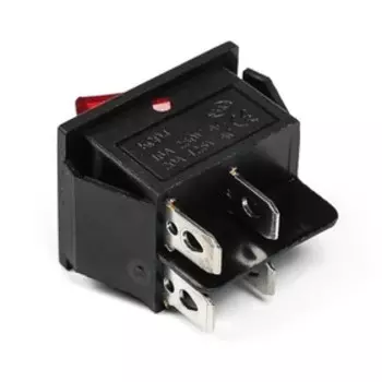 Выключатель 1 клавишный, с подсветкой, красный, 16 А