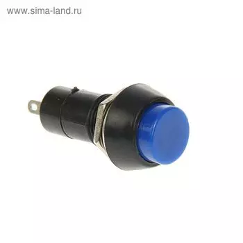 Выключатель-кнопка REXANT PBS-11В, 250 В, 1А (2с), ON-OFF, Б/Фикс, синяя