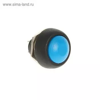 Выключатель-кнопка REXANT PBS-33В, 250 В, 1А (2с), ON-OFF, Б/Фикс, Micro, синяя