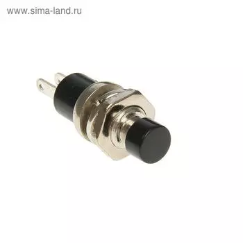 Выключатель-кнопка REXANT RWD-301, металл, 220 В, 2А (2с), ON-OFF, d=7.2, Micro, черная